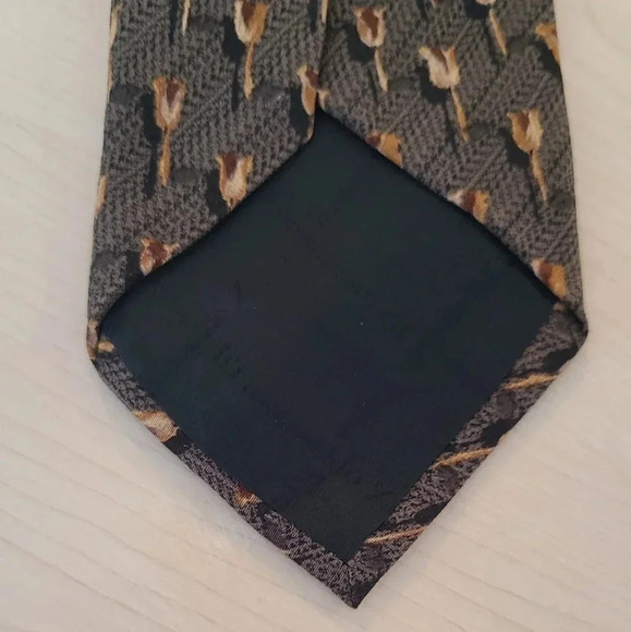 🇮🇹🌷ZEGNA vintage tie, brown, tulips pattern - Picture 9 of 13